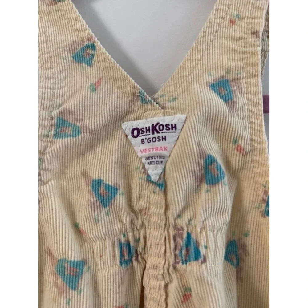Vintage Paper Tag Made in the USA Oshkosh Yellow Rabbit Overalls